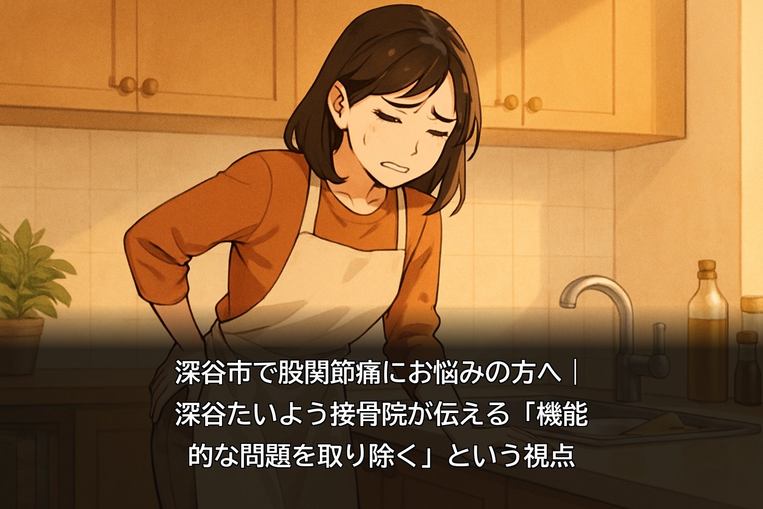 深谷市で股関節痛に悩む女性のイメージ